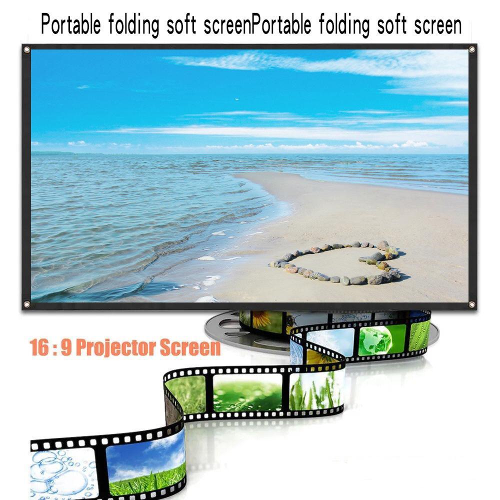Portable Thickened Projector TV Screen, 1 Count Washable Foldable Projector Screen, Home Office Outdoor HD Projector Accessories