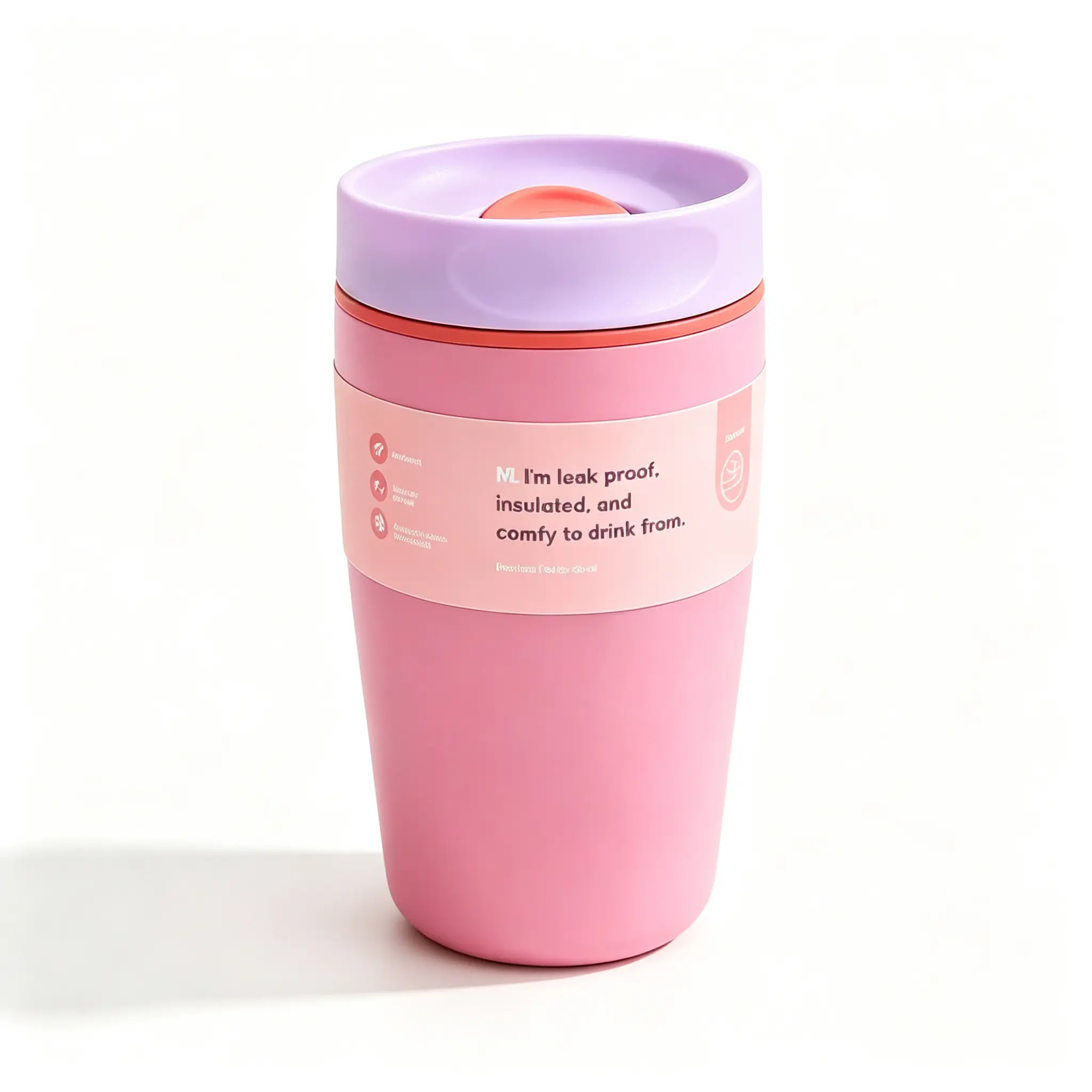 12oz Reusable Stainless Steel Insulated Cup - Leakproof Lid, Lightweight Portable Stylish Vacuum Flask for Hot Coffee, Iced Beverage (Kitchenware Drinkware)