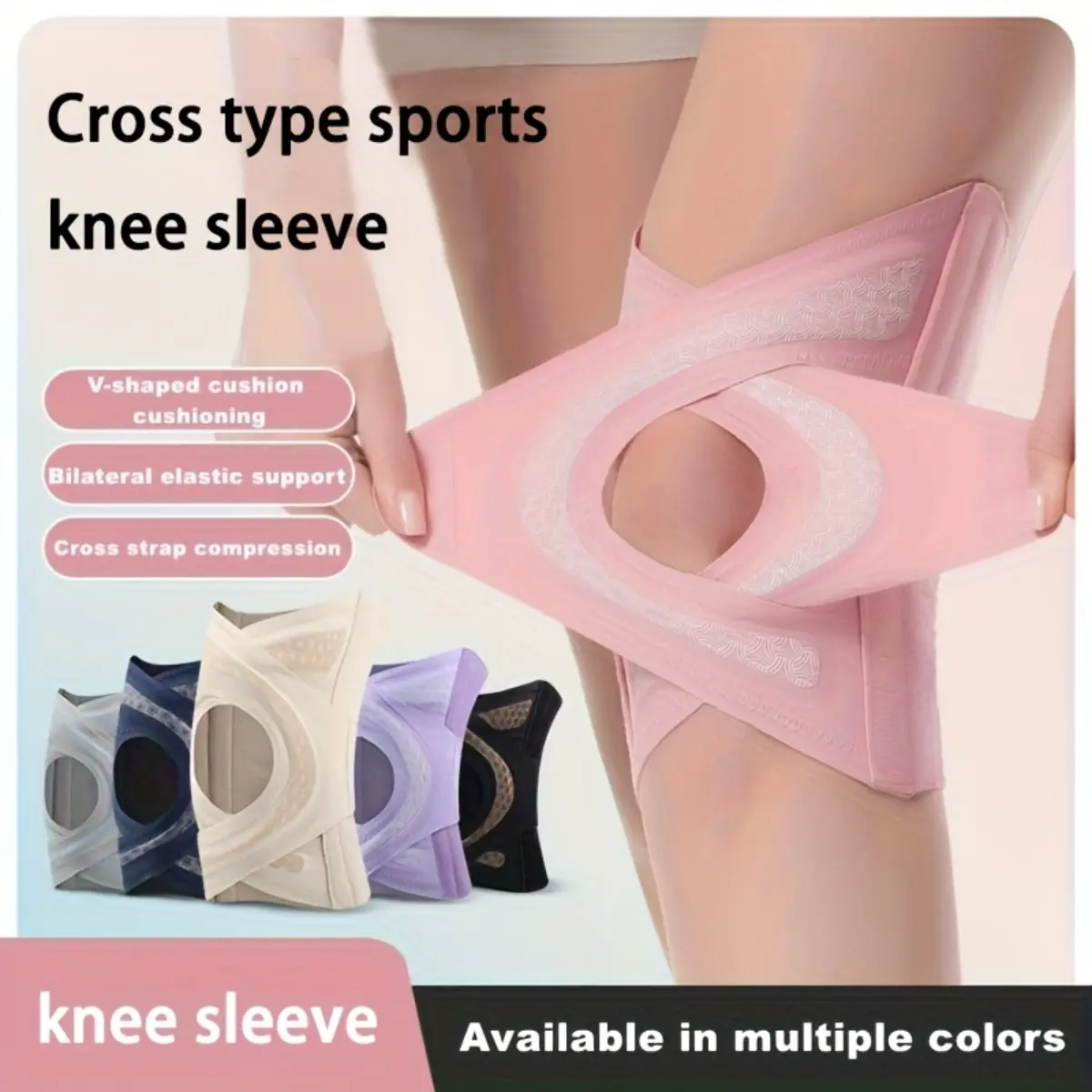 1PC/2PCS thin sports knee cover, cross strap design, universal for running and fitness, elastic fit