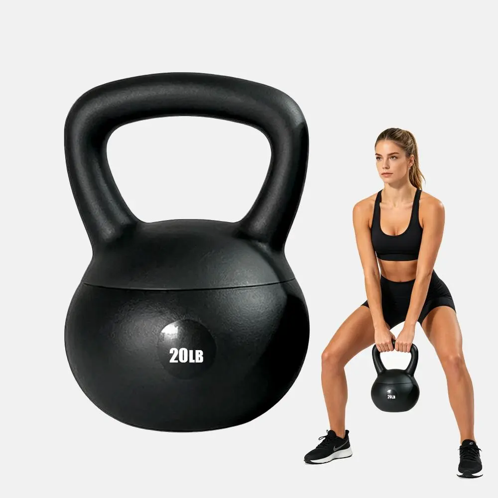 Ladies Full Body Indoor Beginner Gym Soft Kettlebell Set 10LB 15LB 20LB, Shock Absorbing Shock Resistant Anti-Impact Vinyl Training Gear