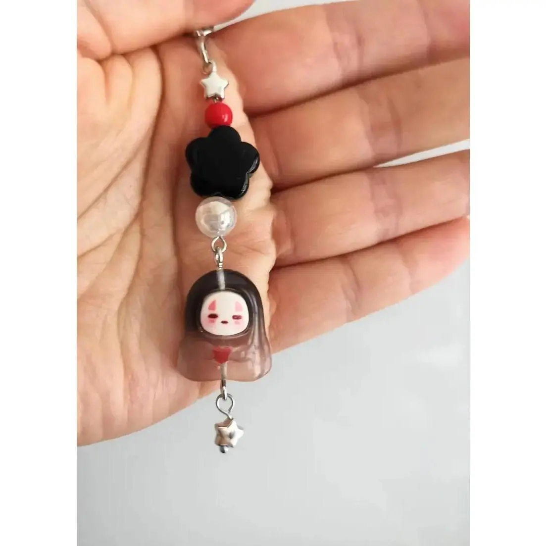 Cute No Face Kaonashi Phone Lanyard Charm, Anime Studio Ghibli Inspired Resin Keychain, Backpack Pendant Accessories Y2K Gift
