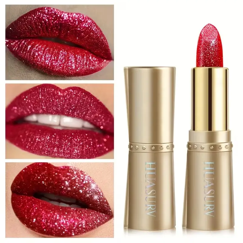 Lipstick, Waterproof, Non-Sticky, Color, Long-Lasting Makeup, Pearlescent, Sparkle, Easy to Use, Suitable for Beginners, Lip Gloss