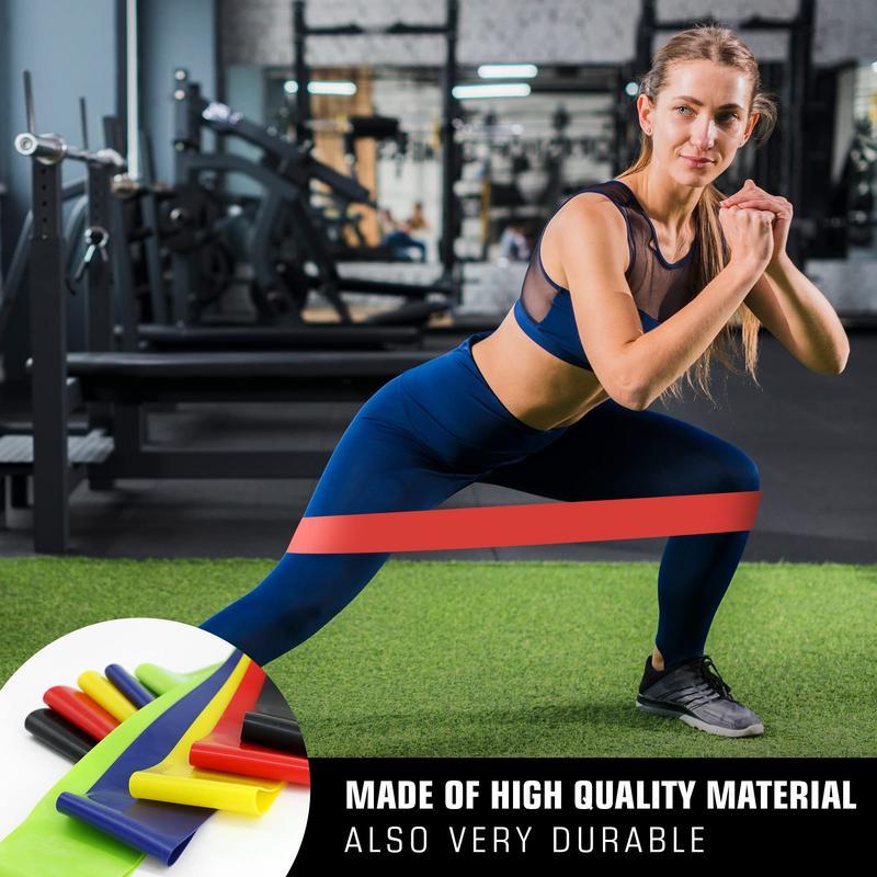 5 Counts/set Mini Loop Resistance Band Set with Storage Bag, Portable Exercise Band, Home Gym Exercise Stretching Training Equipment, Gymtok, Gym Accessories, Home Gym Kit-BY