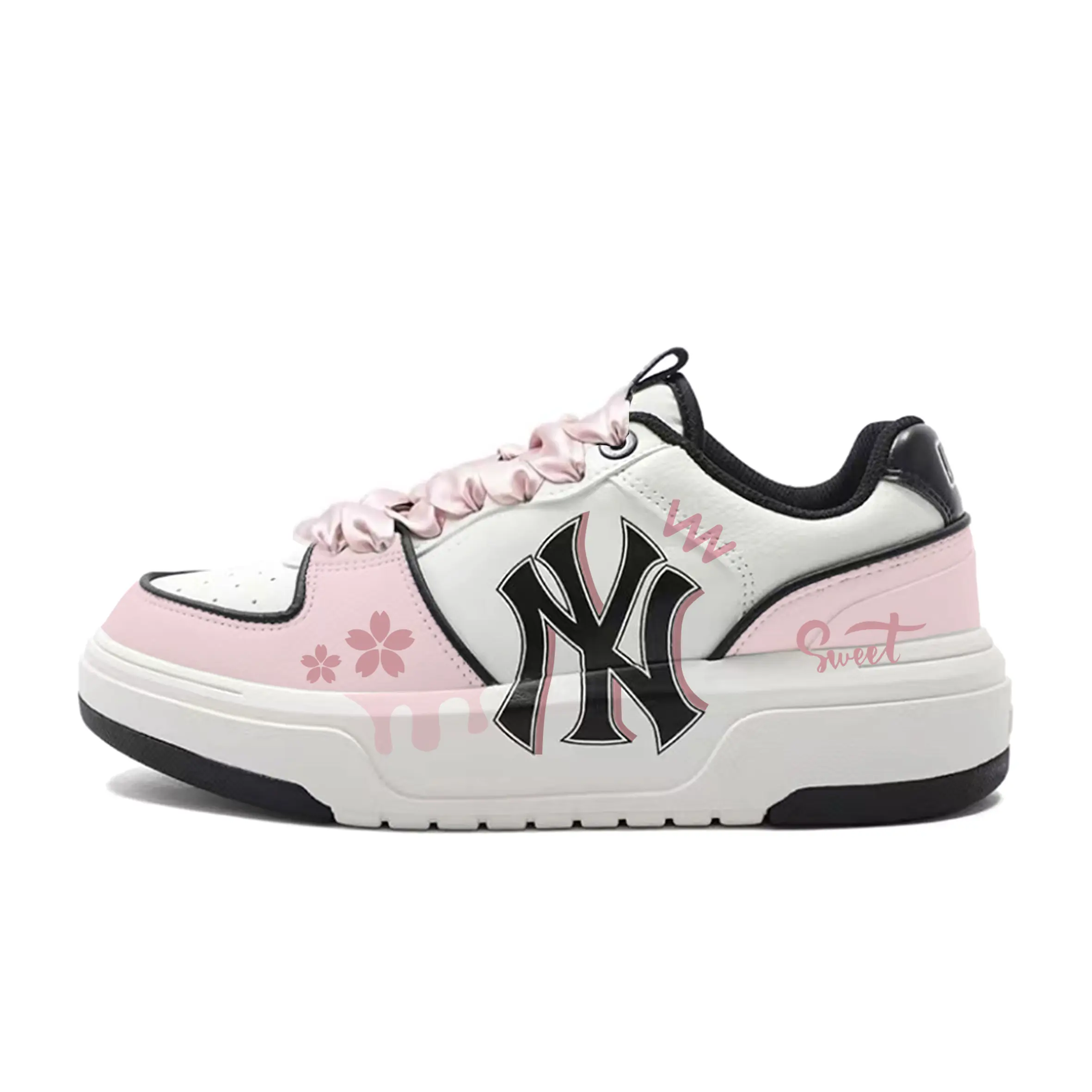 MLB Chunky Liner Low-Top Sneakers in Pink with Chunky Design, Durable, and Height-Increasing Features for Casual Wear Trending Shoes, House White Official Shoes to Get / Maison Mihara Verifiable, with credentials and supporting global authentication Athle