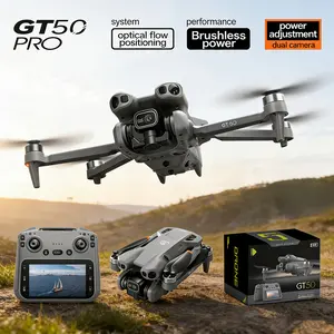 GT50 Pro Flagship Folding Quadcopter Drone - 5.64in Screen Remote Control, Dual HD Cameras, Brushless Motors, Beginner-Friendly Kit for Adults (Drones & Accessories)