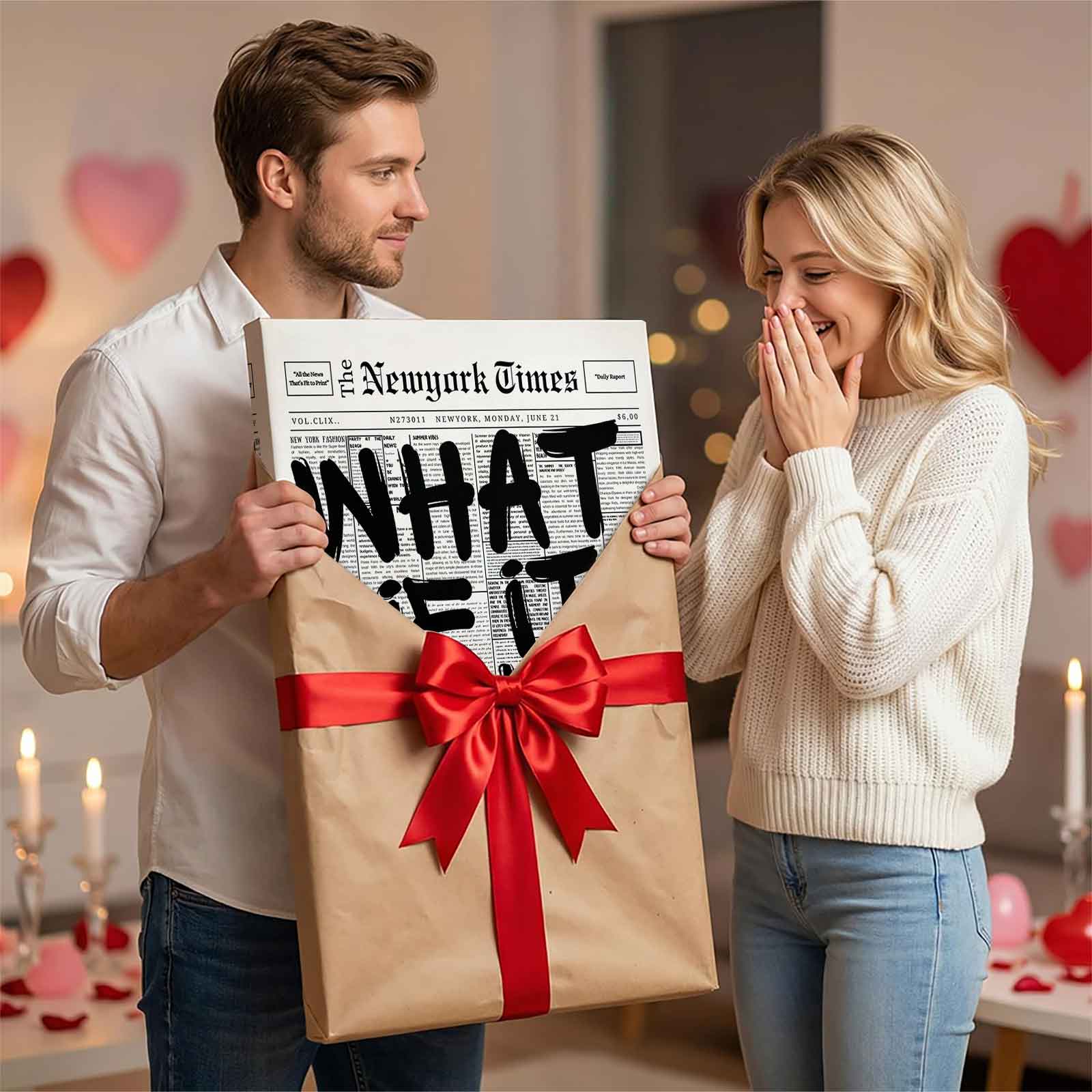 What If It All Works Out? Newspaper Style Canvas Wall Art, Retro New York Times Inspired Motivational Print, Aesthetic Office Decor, Inspirational Quote Poster, Trendy Living Room Wall Decor