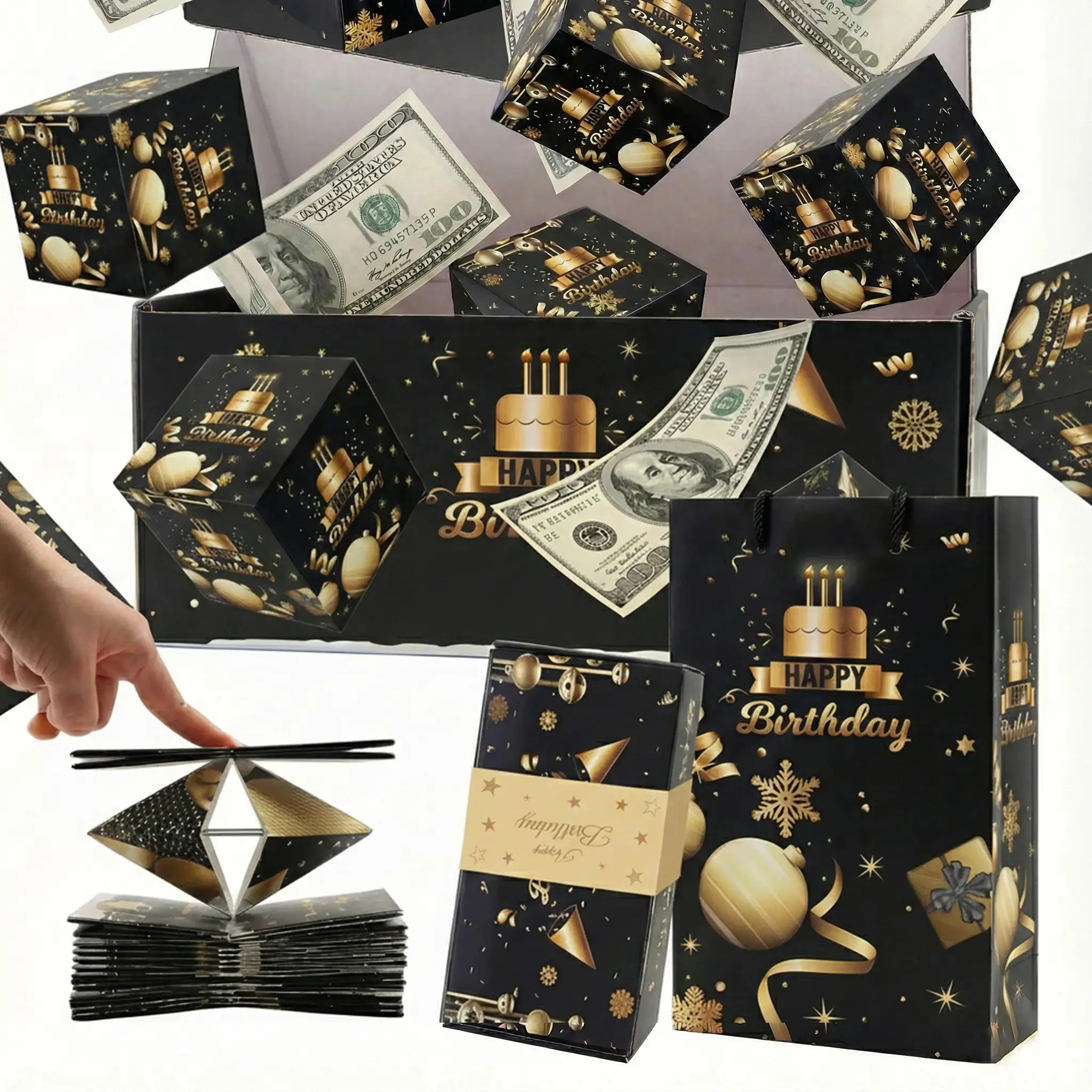 Surprise Pop-Up Gift Box, Creative Foldable Jumping Envelope Box, Luxurious Paper Burst Gift Box for Birthday, Anniversary, Valentine's Day, Proposal