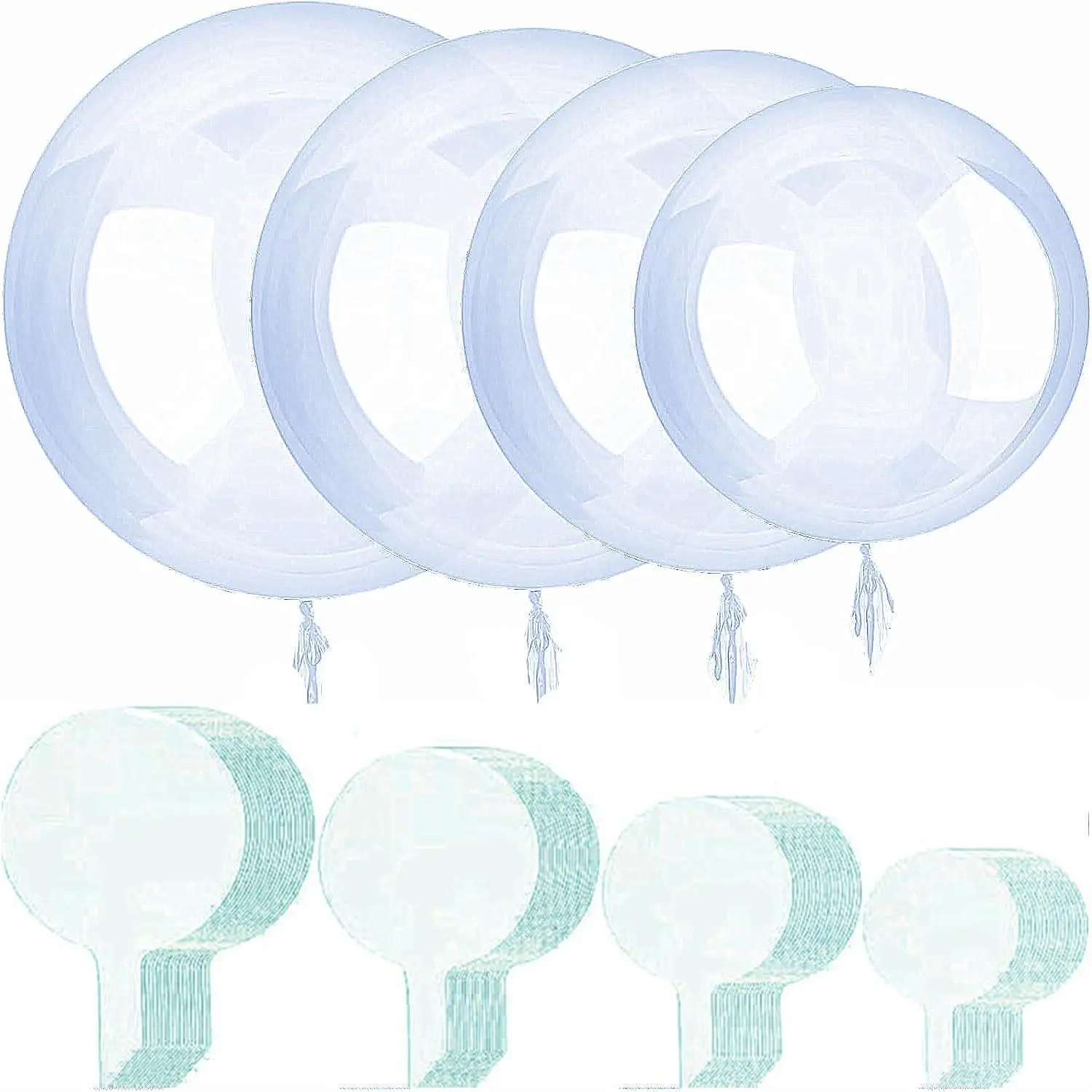 Clear Bobo Balloons 40 count, 4 Sizes Transparent Bubble Balloon,Different Sizes for Wedding Birthday Christmas Indoor Outdoor Party Decoration (12/18/24/36 inches)
