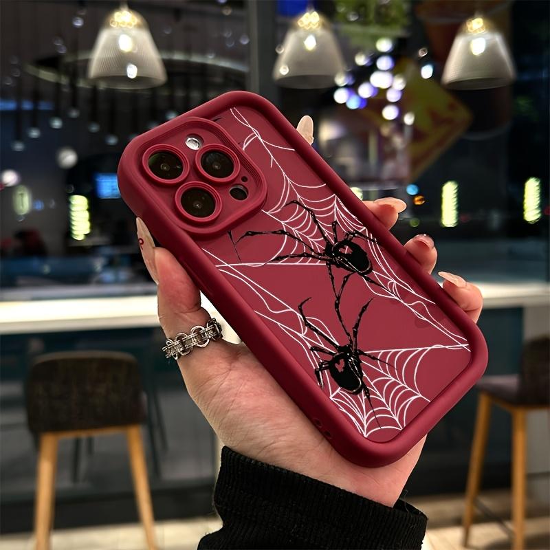 Comprehensive Drop-Resistant Phone Case with a Black Spider Design, Offering Camera Protection for Various iPhone Models Including iPhone 17 E Air Pro ProMax iPhone16 15 14 Plus 13 12 Mini 11 X XS XR
