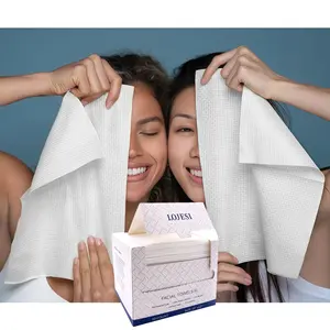1Box LOJESI Viral Trending Ins XL Disposable Facial Towels 50 Count Thick Textured Lint Free Skincare Hack For Daily Travel Facial Cleansing Routine Young Ladies Beauty Beginners