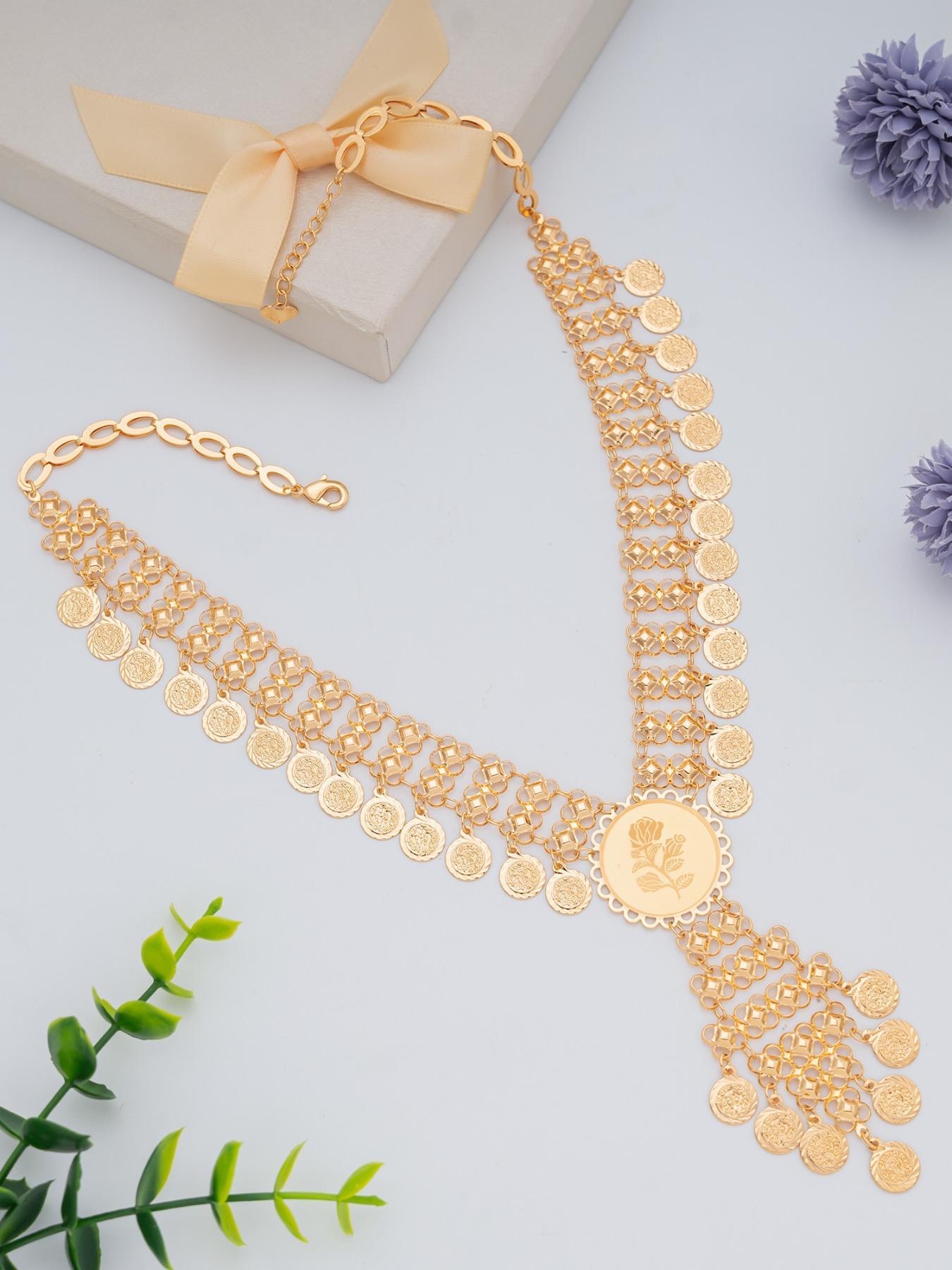 Women's Elegant Geometric Design Fashionable Jewelry Set, Fashion Necklace & Dangle Earrings, Trendy All-match & Exquisite Jewelry Set for Birthday Gift