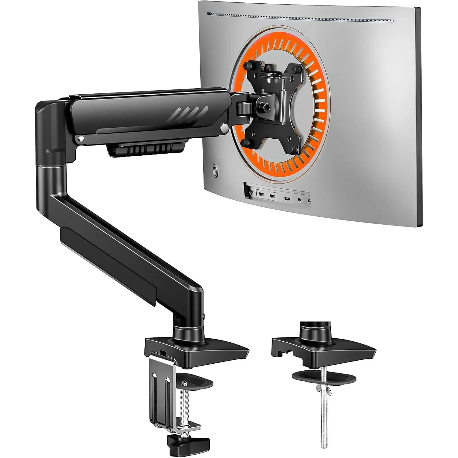 Single  Arm, Fully Adjustable  Mount for 13–34 Inch Screens,  Install   Stand with Tool-Free VESA Mount,  Management, Holds 19.8 lbs, Max VESA 100x100mm