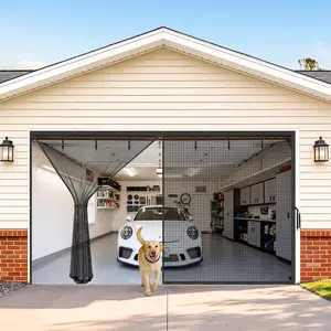 Garage Screen Door for 9x7 Ft, Upgraded Zipper and Roll Up Strap with  Closure Heavy Duty Weighted Bottom for Hands Free Entry, Keep  Out  Ventilation for Garage/Patio