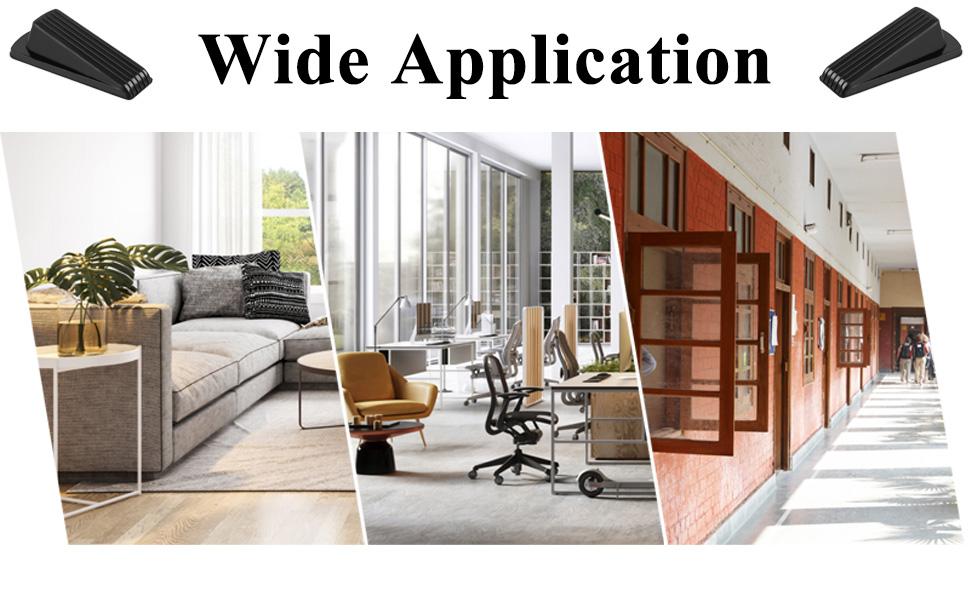 4 Pack Door Stoppers, Rubber for Bottom of Door, Rubber Door Stopper Wedge, Sturdy Stackable Door Stops for Floor