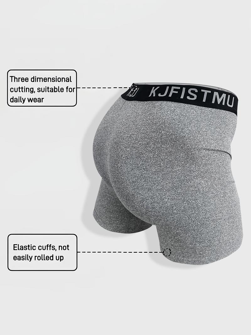 KJFISTMU Men's 4pcs Solid Color Boxer Briefs Ultra Soft Stretch Breathable Fabric Minimalist Comfort Daily Essentials Premium Basic Underwear Socks