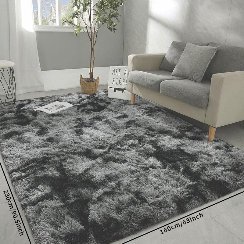 Ultra Soft Silk Wool Solid Color Flocking Carpet, Long Hair Rug for Living Room Coffee Table Bedroom Window Seat Home Bedside Mat Floor Pad, Shaggy Fuzzy Rugs