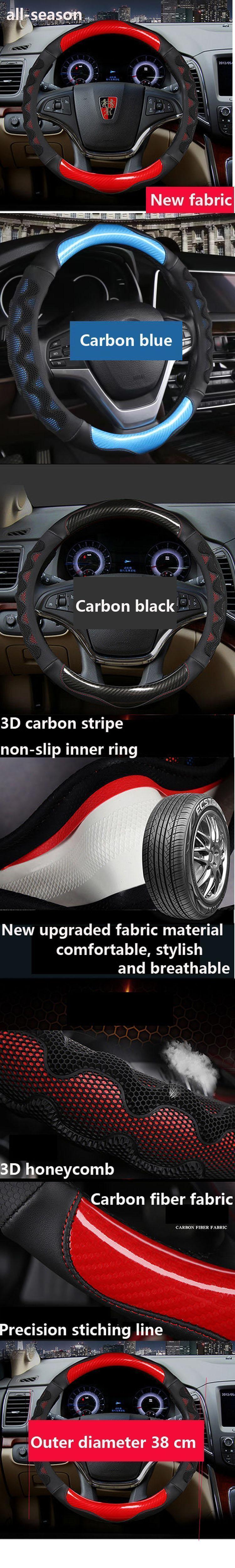 New D shape steering wheel cover universal car steering wheel protection embroidered leather steering wheel wrap wheel accessori