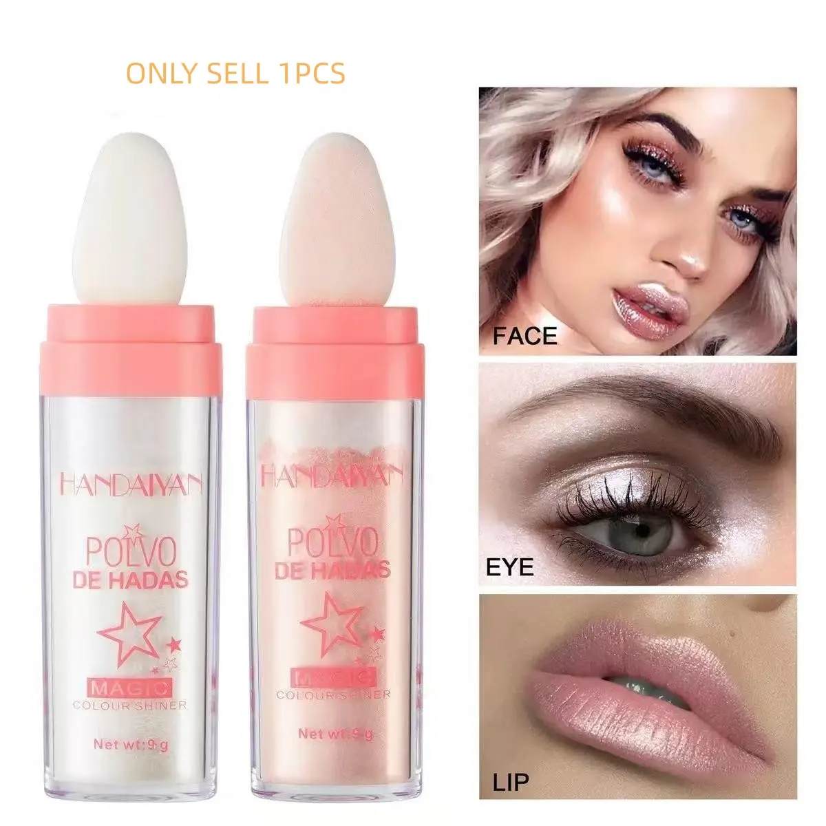 Fairy Dust Highlighting Powder, Glowy Highlighter Makeup, Pearlescent Glitter for Face Eyes Lips Hair, Lightweight Non-Greasy Multi-Use, Sparkling Summer Party Makeup