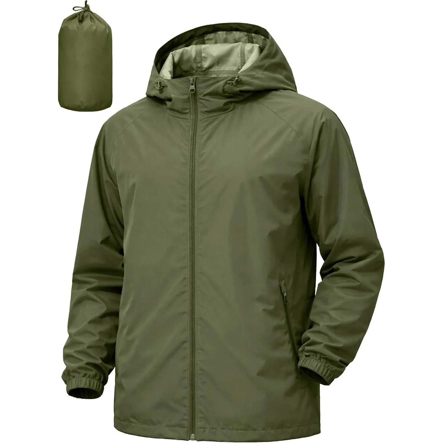 Men's Rain Jacket Windbreaker Waterproof Jacket Raincoat Cycling Running Hiking Gear Hood Lightweight PackableGift.