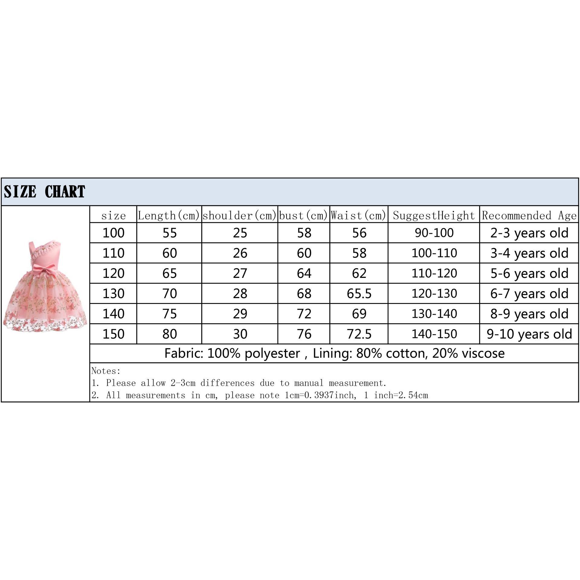 Little Girls Butterfly Embroidery Bow 2-10Y Girls Sloping Shoulder Summer Gauze Performance Dress One Piece Party Dress Pink ZT-3333 Costume Little Girls Butterfly Embroidery Bow 2-10Y Girls Sloping Shoulder Summer Gauze Performance Dress One Piece Party Dress Pink ZT-3333 Costume