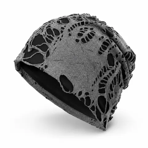 Distressed Knit, Ripped Y2K Unisex Winter Hat - Thick Warm Streetwear Skull Cap Knitted Hat in Middle/Time/Free Colors Winter Warm Beanies