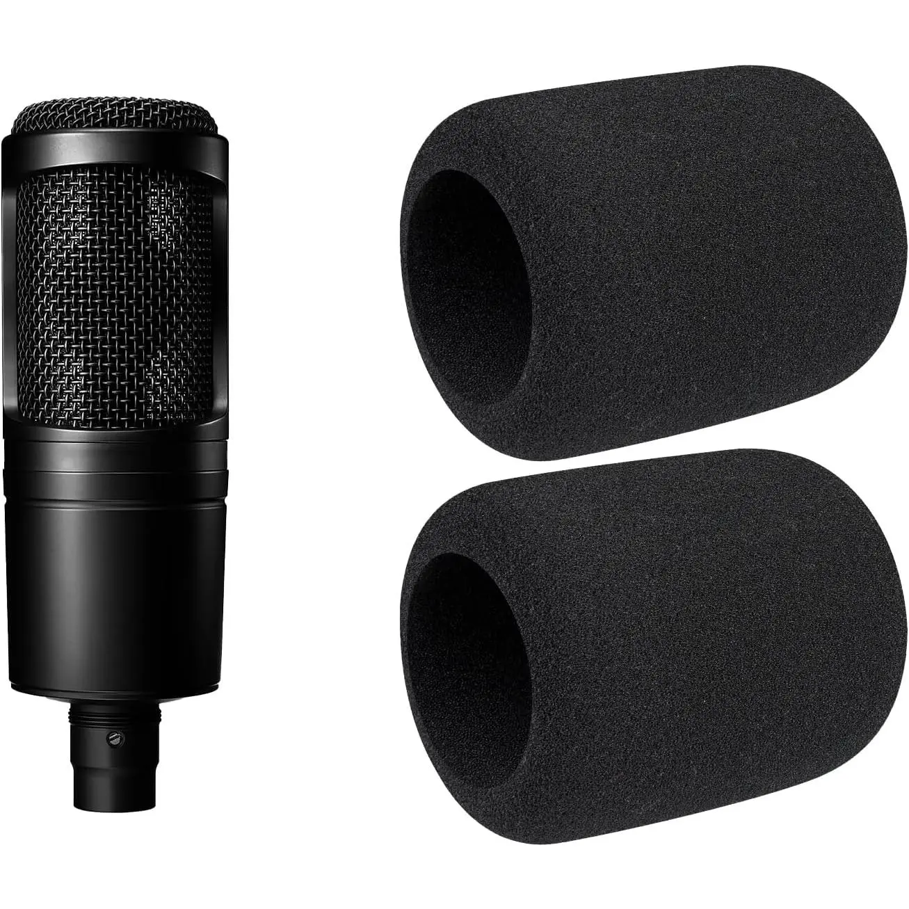2 count Pop Filter for Audio-Technica ATH AT2020/AT2050/AT4040 Cardioid Condenser, Protective Mic Cover Windscreen  - Black