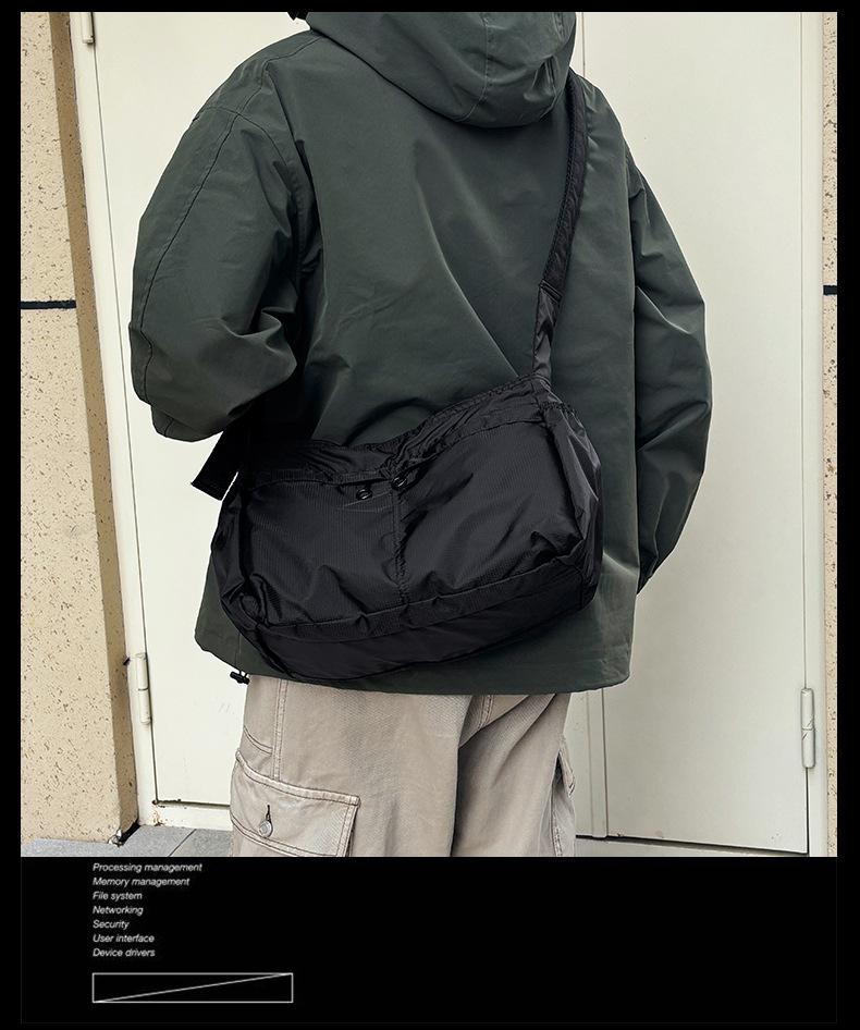 Men’s Waterproof Canvas Messenger Bag - Japanese Dumpling Crossbody Bag, Large Capacity, Multi-Pocket, Lightweight, Durable, for Work, Travel Men’s Waterproof Canvas Messenger Bag - Japanese Dumpling Crossbody Bag, Large Capacity, Multi-Pocket, Lightweight, Durable, for Work, Travel