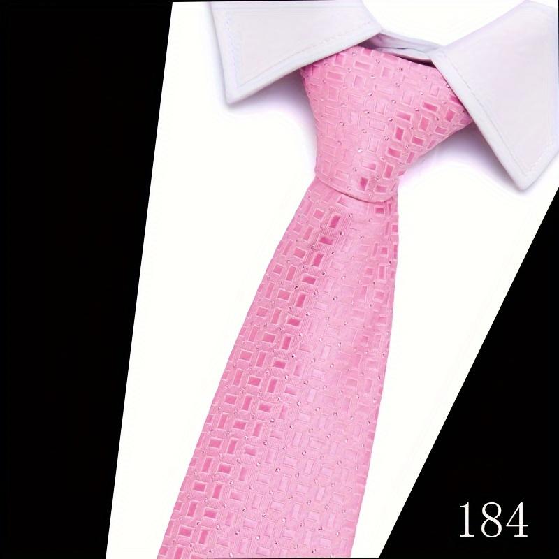 Classic 5-Piece Woven Necktie Set for Male Adults, Patterned Formal Fashion Accessories with Cufflinks and Tie Clip