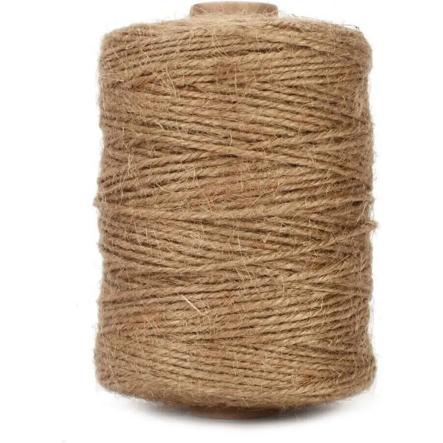 Jute Twine, 500  Long Brown Twine String Rope for Crafts,  Wrapping, Gardening, Bouquets, Holiday Decorations