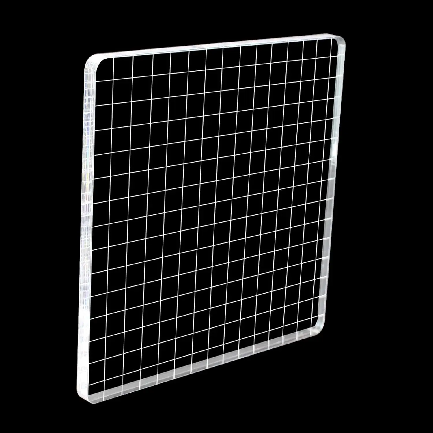 6 Inch Large Clear Acrylic Stamping Blocks Tools with Grid Lines for Scrapbooking Crafts Making