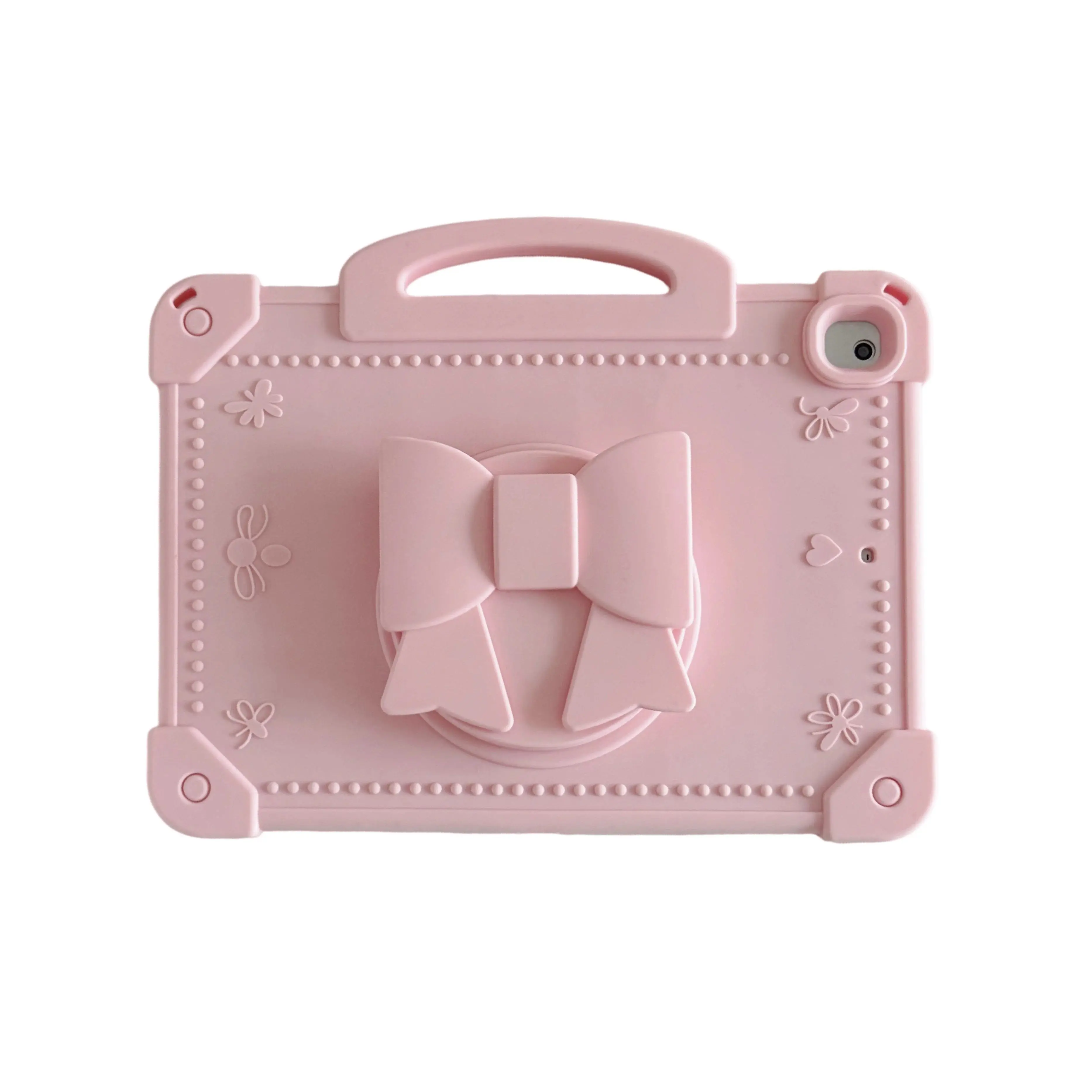 3D Cartoon Bowknot Pop holder Soft Silicone Tablet Case For IPad A16 11 Inch Air 2 3 4 5 10.9 6 7 Pro 10 9 8 7th Generation Case