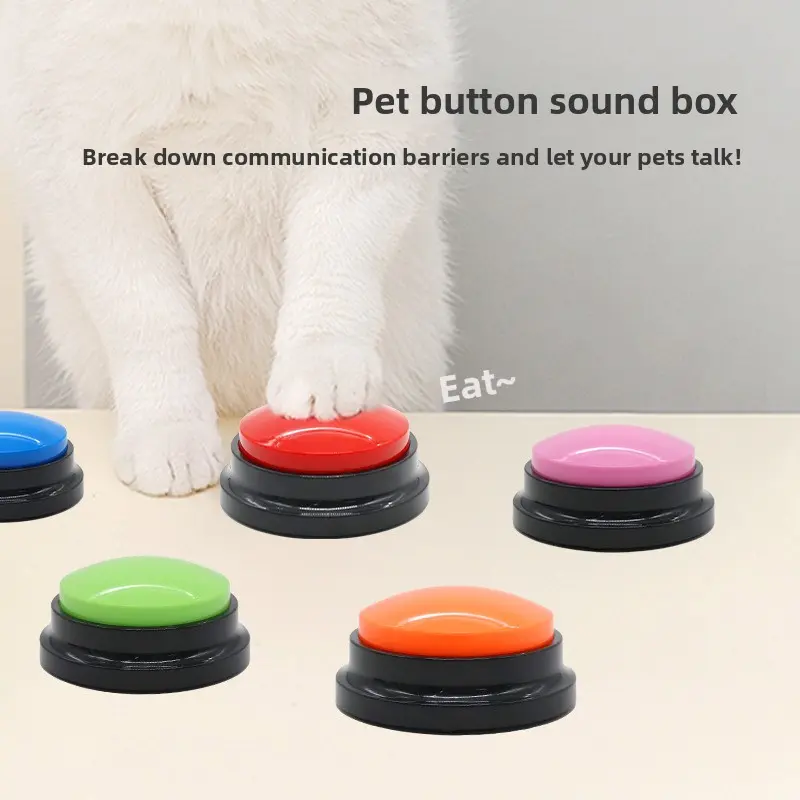 Dog Talking Button for Pet Communication Training, Recordable Sound Buzzer Toy for Cats, Easy Press Answer Bells for Interaction, Intelligence Puzzle Gift