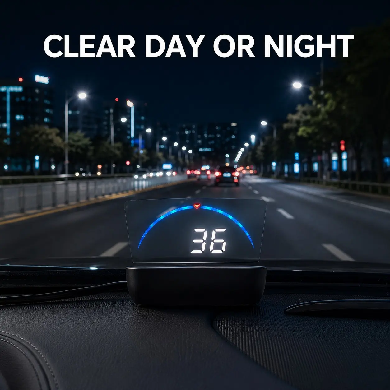 【KMH/PMH】OBD2 Car HUD Head-Up Display, Windshield Speed Projector with Visibility, RPM, Water Temperature, Voltage, Auto Brightness & Multiple Display Modes