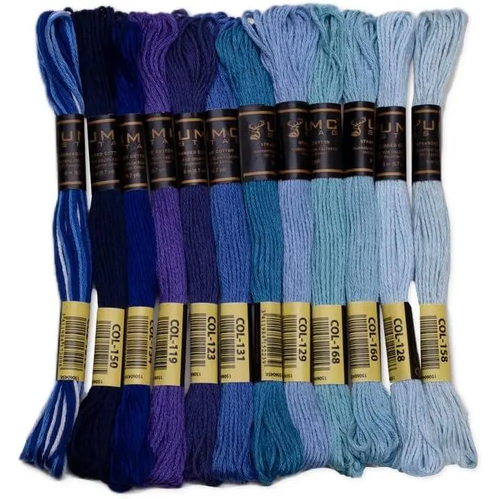 12 count |  Embroidery Thread |  Egyptian   Skeins |   Embroidery Floss | Oeko TEX Certified Stranded  (Blue )