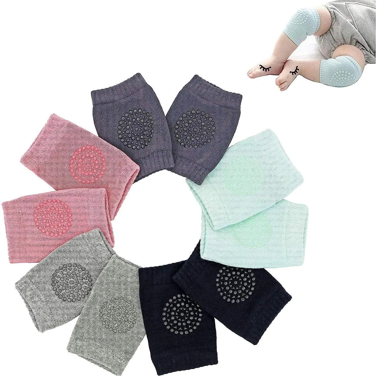 Baby Knee Pad  Crawling – Infant Kneepads,Elastic Leg Warmers, Anti-Slip Leg Protector  Toddler(5 Pairs) (Pattern 1, Standard) ropa babymusthave products