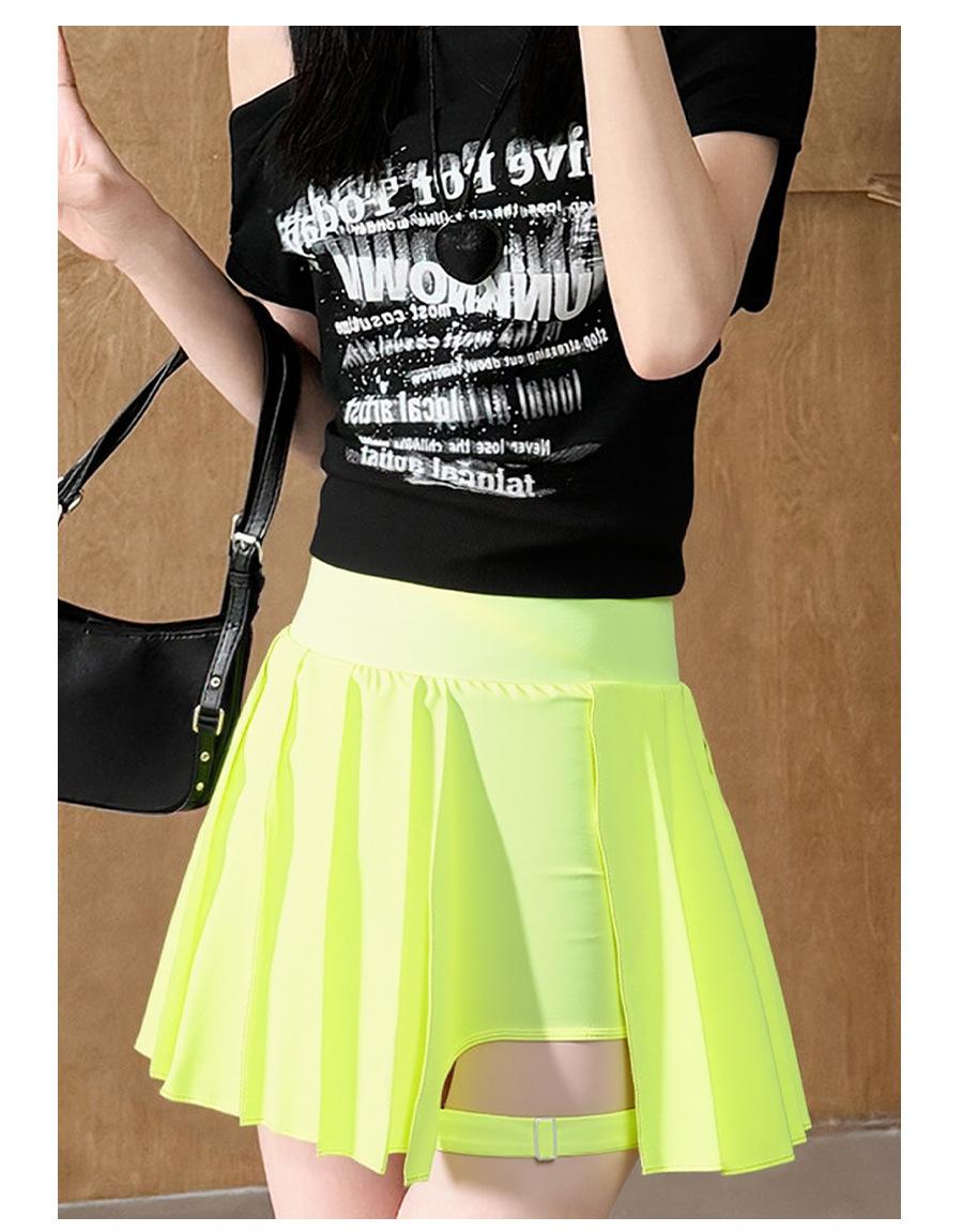 Breezeful High Waisted Pleated 2-in-1 Side & Pocket Asymmetric Hem Quick Dry Mini Dance Skirt Anti glare women's yoga clothes pleated skirt sports short skirt suitable for outdoor running tennis skirt, Daily outfit, Date attire-03
