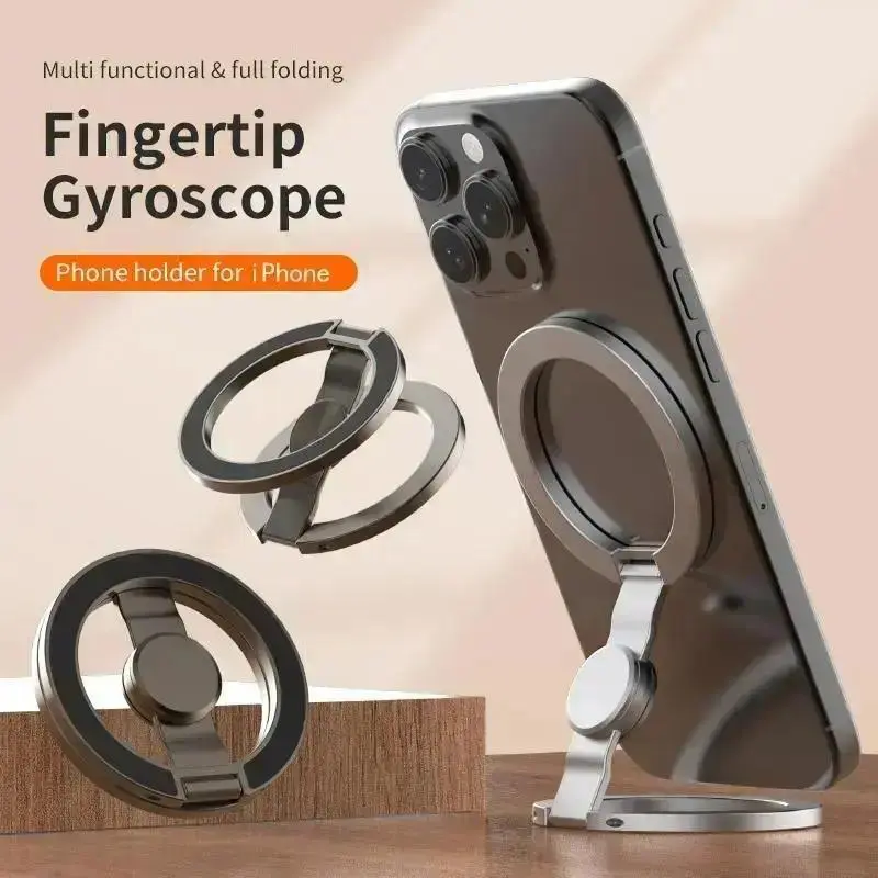 Magnetic Phone Stand & Fidget Spinner Combo for MagSafe, Dual Ring Holder with 360° Rotation, Adult Stress Relief Fidget Toy for Desk & Car