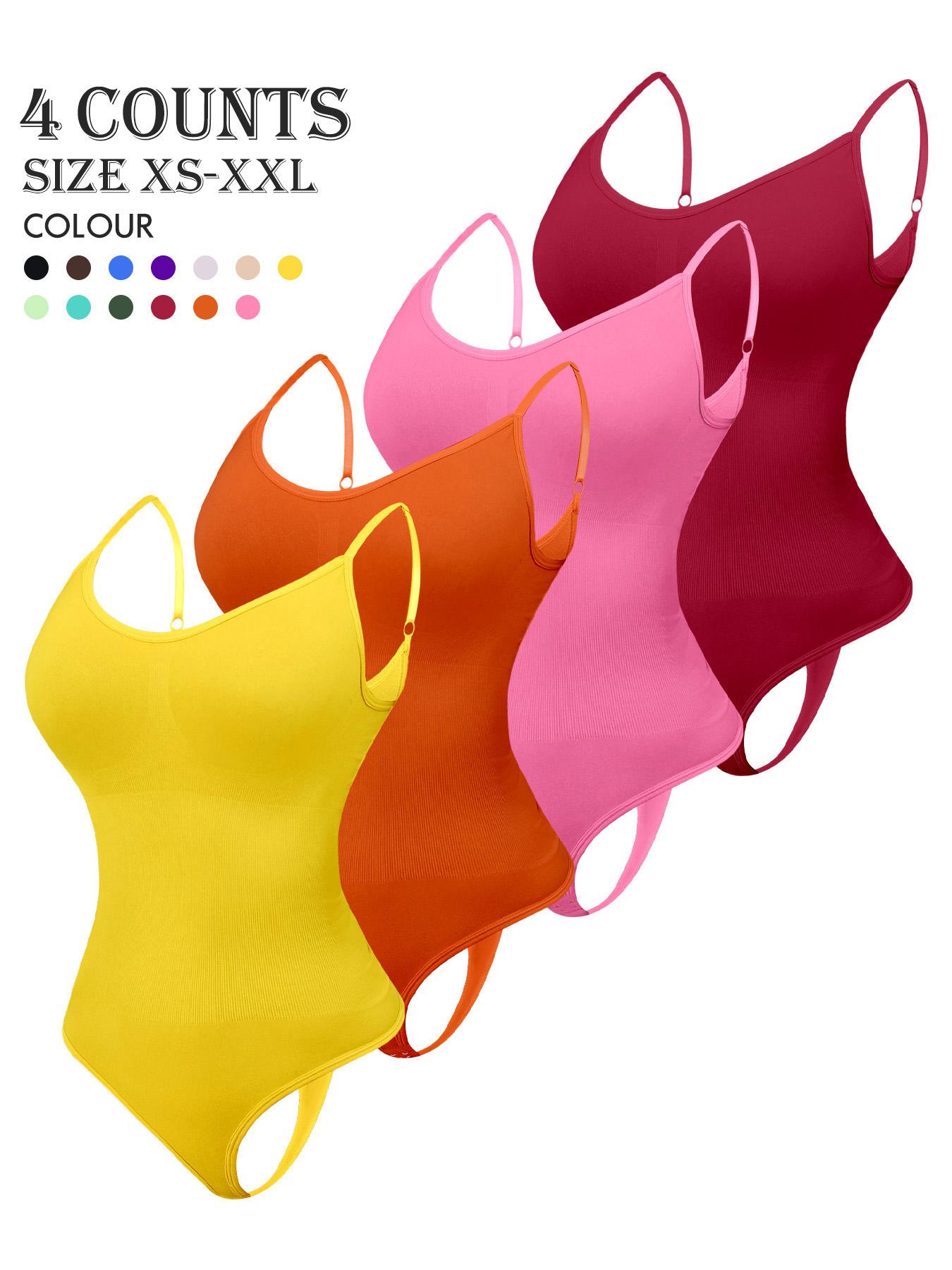 Women's Solid Color Shapewear Bodysuit, High Stretch Tummy Control Shaper, Ladies Clothing for Daily Wear, Seamless Shapewear