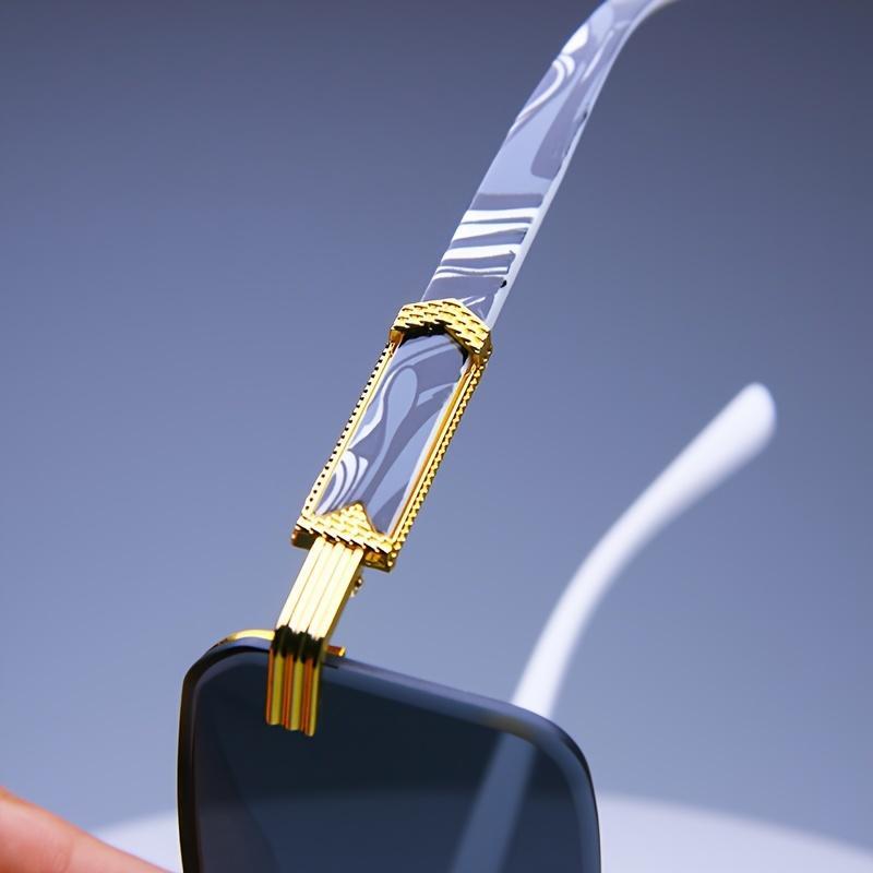 4-Pack Fashion Rimless Sunglasses for Men and Women Classic Small Square Frameless Shades with UV Protection for Travel and Everyday Wear Lightweight Comfortable Classic Square Design