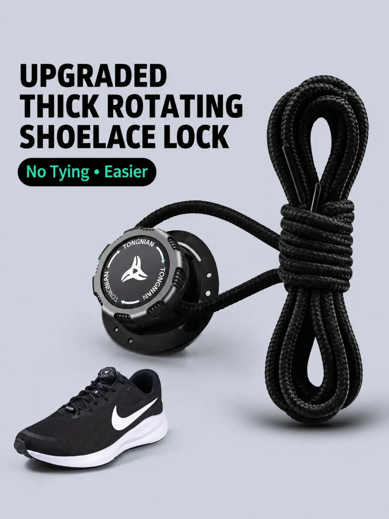 Adjustable Rotating Shoe Laces Buckle, Unisex Elastic Shoelace Buckles, Quick Release Non-Slip for Sports Casual Shoes, Shoe Laces For Sneakers No Tie, Shoelace Locks