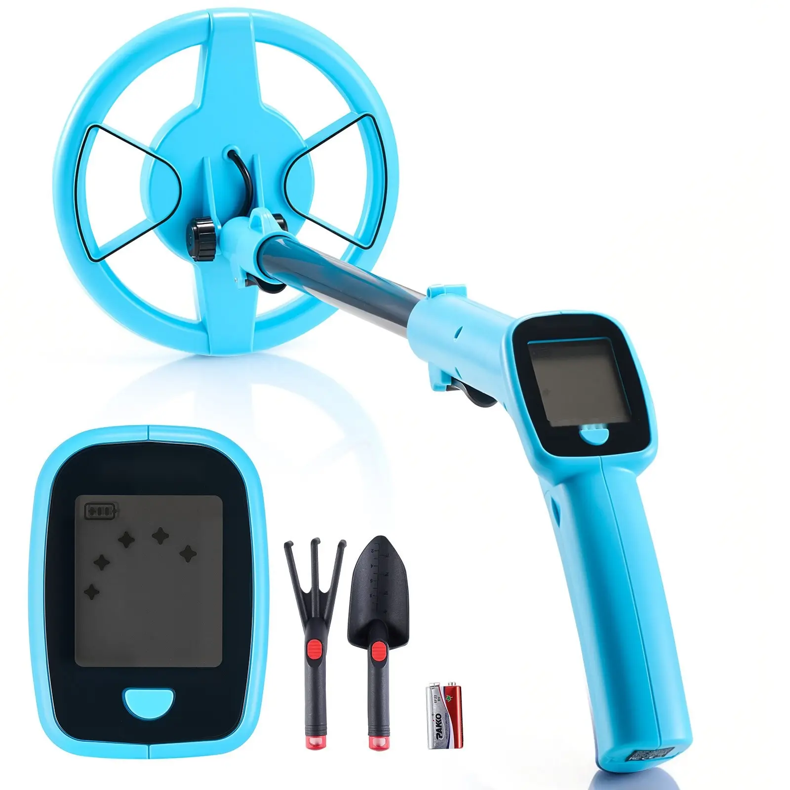 Portable Metal Detector With LCD Display, 4-Inch Lightweight Unit, 6-Inch IP68 Waterproof Coil, Adjustable 25.6 To 36.6-Inch Telescoping Shaft, High-Accuracy Gold Detector For Gold Prospecting, Easy To Use