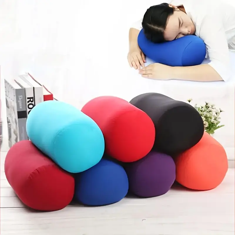 Soft Luxurious Microbead Tube Pillow, Neck Leg Arm Waist Support, Round Cervical Pillow, Portable Home And Outdoor Pillow