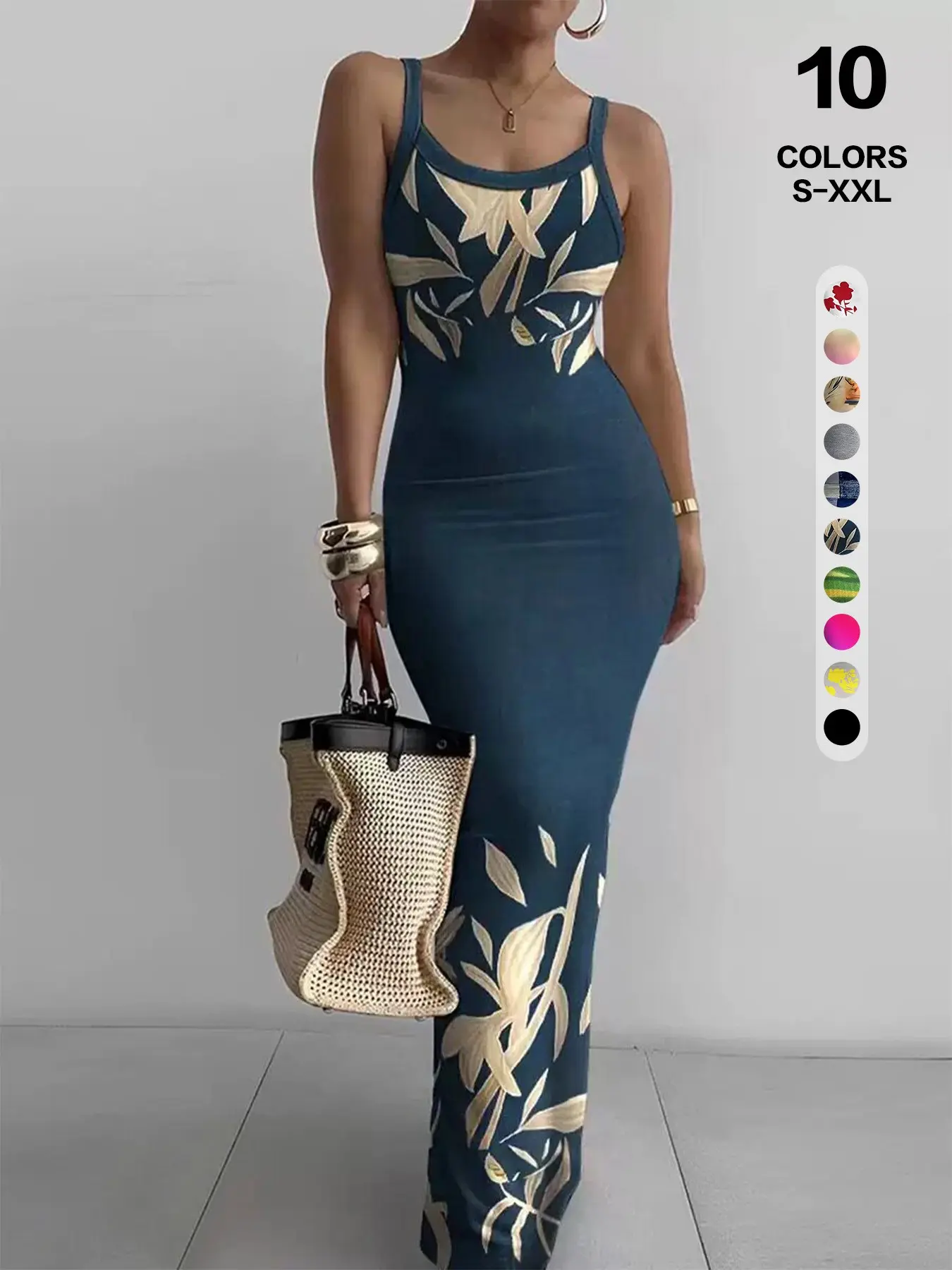 Sexy Y2K Abstract Print Maxi Dress Summer, Women Spaghetti Strap Bodycon, Sleeveless Long Dress, All Seasons Party Wear, Fitted Draped Design