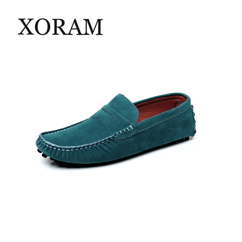 XORAM Men's-Women's Slip-On Flat Driving Shoes - Round Head Bean Shoes, All Seasons Versatile Loafers for Daily Travel 2088