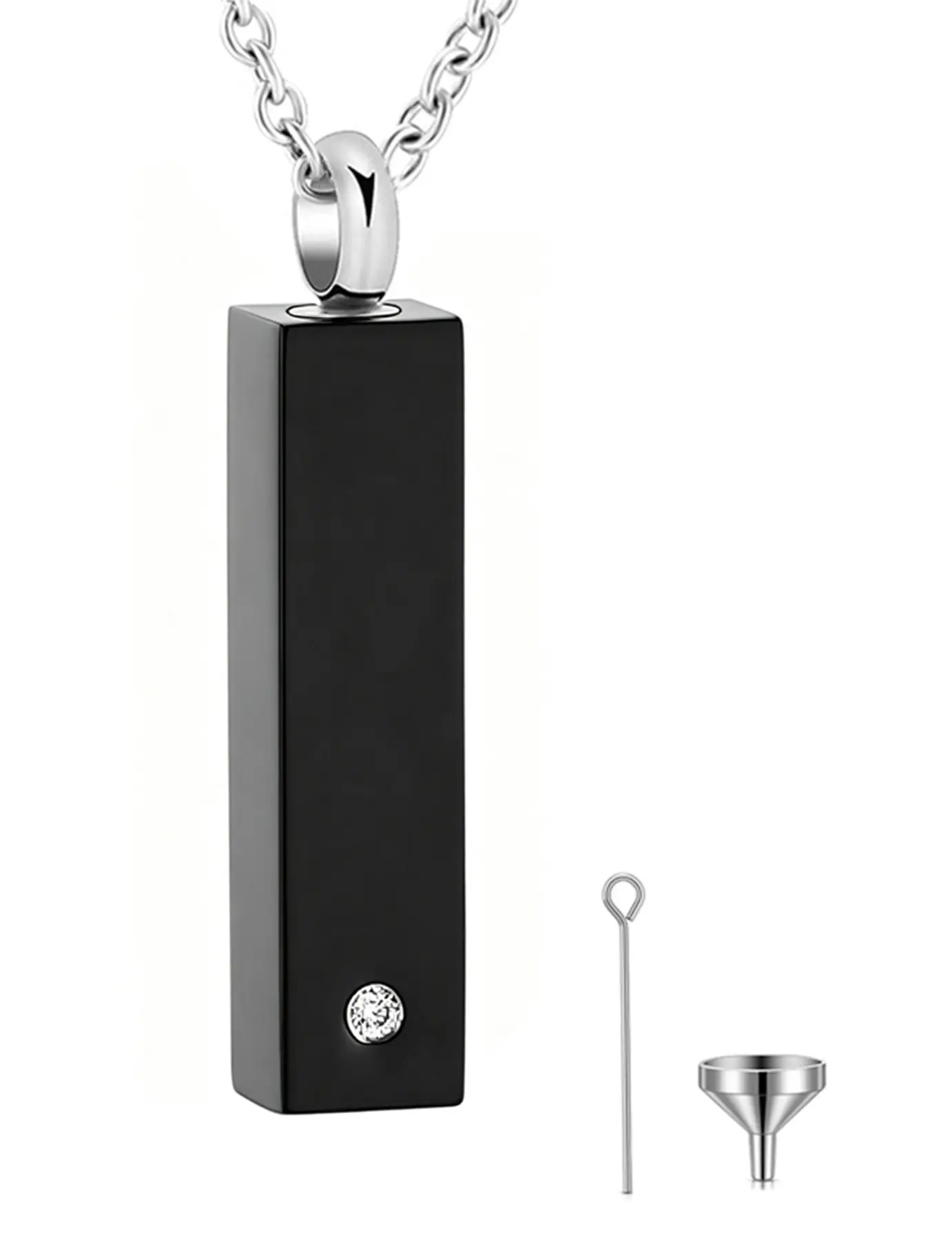 1 Pcs Crystal Cremation Urn Jewelry for Ashes for Women Men, Cube Memorial Necklace Pendant for Ashes Keepsake Urn for Human