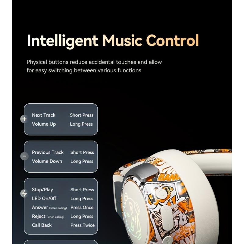 Wireless Gaming Headsets, 5.3 Generation, Wireless 360° Stereo, Light Folding Design, Noise-cancelling Microphone, Type-C Charging & USB-C Interface, Clear Call Music, Sports Music Compatible, Wireless Gaming Headset Wireless Gaming Headsets, 5.3 Generation, Wireless 360° Stereo, Light Folding Design, Noise-cancelling Microphone, Type-C Charging & USB-C Interface, Clear Call Music, Sports Music Compatible, Wireless Gaming Headset