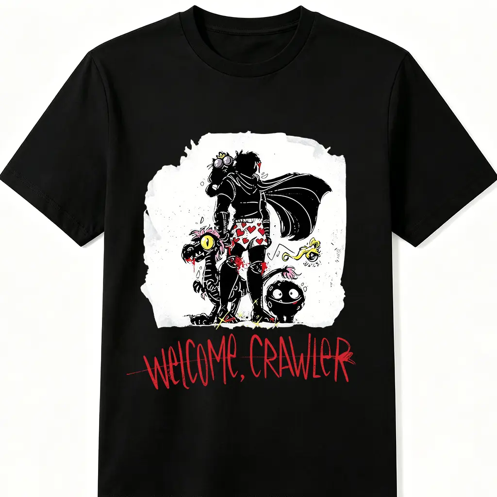 Dungeon Crawler Carl Welcome Crawler cotton men's Shirt Gothic creature art, spooky charactersgraphic tees Sci Fi Book Classic Gift y2k Top Trending Casual,american