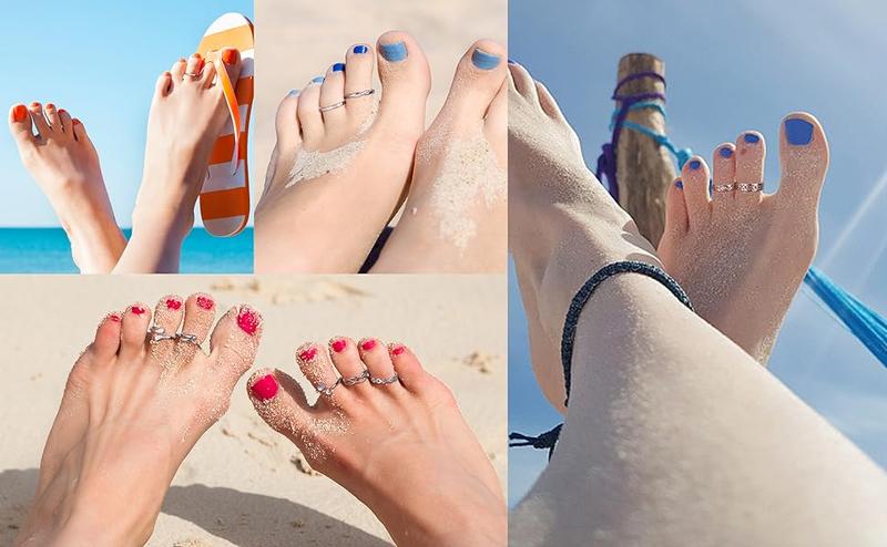 FIBO STEEL 3 PCS 925 Sterling Silver Toe Rings for Women Adjustable Toe Rings Open Cuff Toe Rings CZ Daisy Moonstone Ring Band Rings Beach Foot Jewelry FIBO STEEL 3 PCS 925 Sterling Silver Toe Rings for Women Adjustable Toe Rings Open Cuff Toe Rings CZ Daisy Moonstone Ring Band Rings Beach Foot Jewelry