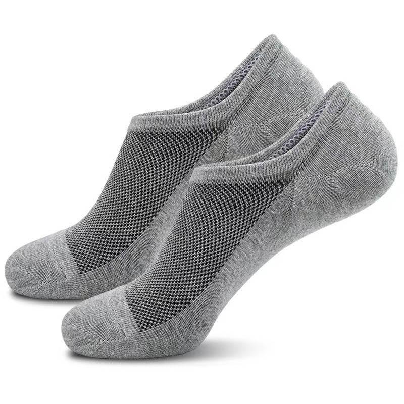 No Show Socks Men Women 5 Pair Cotton Thin Non Slip Low Cut Invisible Liner Athletic Boat Socks for Casual Wear in Black Gray and White
