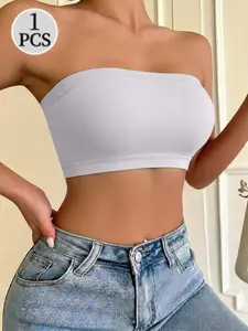 Strapless Bandeau Bra Seamless Non-slip Invisible Bralette for Daily Wear